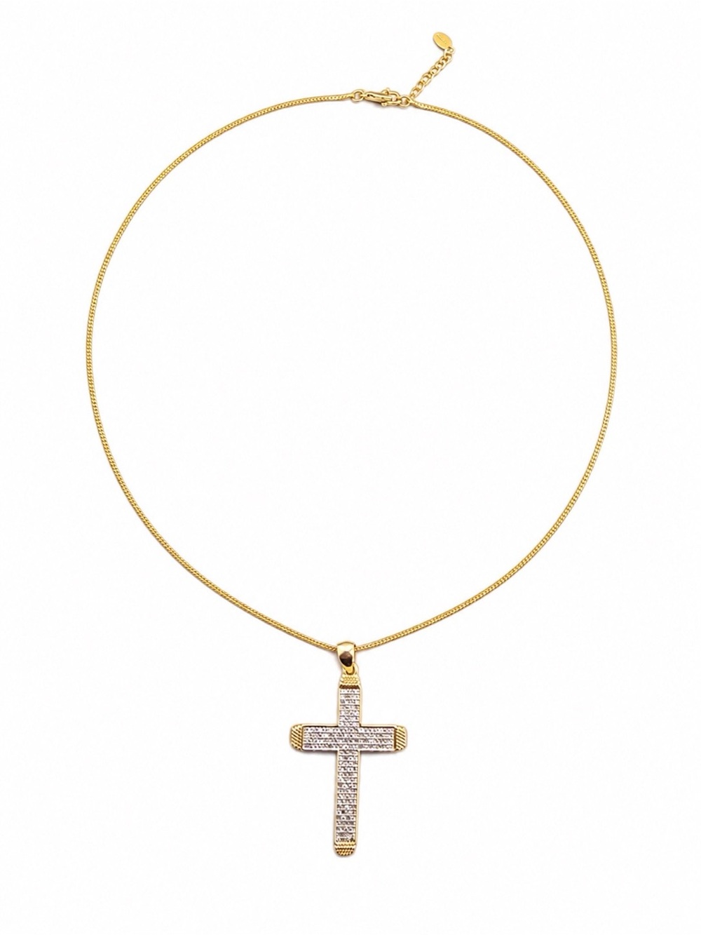 Gold  Filled NEW Cross Pendant Necklace with Box-type Chain